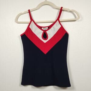 Vintage 70s Towne USA Ribbed Tank Top Shirt Beach Style 60s